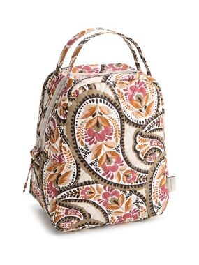 Vera Bradley Quilted Blooming Paisley Lunch Bag - Beige Pink - New